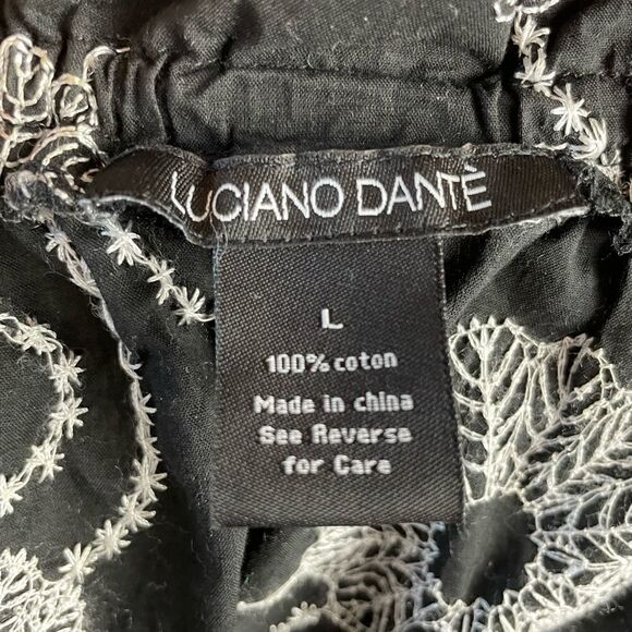 Luciano Dante Black & White Floral Top Size L EUC - Picture 6 of 6